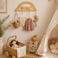 Montessori Rainbow Wall Hanger  |  Rattan Wall Rack | Boho Nursery Wall Hooks for Kids
