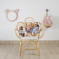 Kids Pink Rattan Teddy Bear Wall Mirror – Baby Girl Nursery & Kids Room Décor Gift