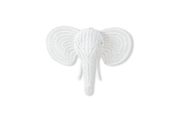 Rattan Elephant Wall Decor – Safari Nursery Wall Art | Boho Kids Room Animal Head | Handmade Natural Rattan Décor