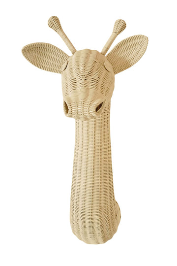 Rattan Giraffe Wall Decor – Boho Nursery & Kids Room Wall Art | Handmade Safari Animal Decor